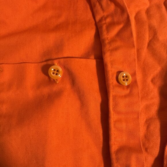 Red Kap Orange Short Sleeve Button Down Uniform Work Shirt Size Medium - Picture 4 of 9